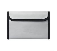 Axorafow Borsa portadocumenti ignifuga, con strati in silicone liquido, resistente al fuoco, custodia per contanti, colore nero e resistente (argento)
