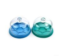 Axorafow Confezione da 2 vassoi portaoggetti per orologi con coperchio a base blu a 5 scomparti 10,5 x 10,5 x 7 cm organizer per strumenti di riparazione orologi gioielli piccole parti - Regno Unito