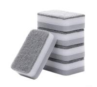 Axorafow Confezione da 5 spugne per piatti sui lati, riutilizzabili per la rimozione del grasso, spugna assorbente per la pulizia di piatti e pentole, bianco e grigio (grigio)