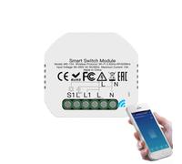 Axorafow Interruttore luce WiFi Life, interruttore a 1 via/2 vie con telecomando, compatibile con voce, bianco, 4,7 x 5,2 cm