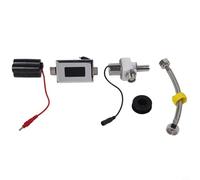 Axorafow Kit con valvola di scarico automatica per WC, con sensore a infrarossi, DC 6 V, con portata regolabile da 30 a 100 cm, sistema igienico per il bagno, argento e nero (D)