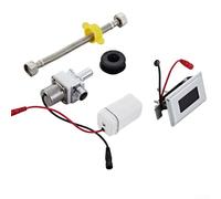 Axorafow Kit con valvola di scarico automatica per WC, con sensore a infrarossi, DC 6 V, con portata regolabile da 30 a 100 cm, sistema igienico per il bagno, argento e nero (A)