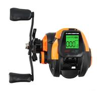 Axorafow Mulinello da baitcasting digitale con allarme morso e contatore di linea, rapporto 7,2: 1, cuscinetti a sfera 7+1, bobina in alluminio, capacità 0,16 mm/200 m, ricaricabile - pescatori (mano