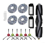 Axorafow Parti di ricambio per Ecovacs X1, kit da 15 pezzi con spazzola a rullo principale, 6 spazzole laterali, 2 HEPA, 4 mop e strumento di pulizia X1 Turbo/X1 e accessori per robot aspirapolvere