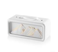Axorafow Quiet Under 36DB Mountain Desktop Umidificatore 600 ML USB Dual Mist 3-Light Compact Idratante Decor Dispositivo per Studenti Dormitorio Camera da Letto Ufficio Scrivania (Bianco)
