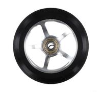 Axorafow Ruote per scooter da 100 mm con cuscinetti, pneumatico in poliuretano ad alta elasticità e mozzo in lega di alluminio CNC, parti di ricambio per skateboard estremo a basso rumore, per adulti
