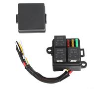 Axorafow Scatola relè per fusibili pre-cablata da 12 V con organizer per circuiti a 3 posizioni, compatibile con fusibili a lama ATC ATO, per auto, camion e applicazioni marine, nero