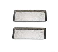 Axorafow Set di 2 stufe rettangolari in acciaio per barbecue, resistenti alle alte temperature, per cucinare all'aperto, arrostire e grigliare, colore argento, 27,8 x 15,5 x 1,7 cm
