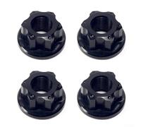 Axorafow Set di 4 dadi per mozzo M10 x 1.0 non a sgancio rapido - 4 pezzi 7075 in lega di alluminio per asse ruota cingolato Fixie arrampicata mountain bike pieghevoli (nero/rosso/viola) (nero)