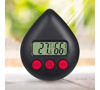 Axorafow Termometro e igrometro digitale LCD da interni con design a goccia d'acqua da -20 a 60 °C/10-99 Rh Range ABS corpo in plastica magnetica/ventosa per uso domestico e ufficio (nero)