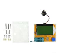Axorafow Tester per transistor, componente elettronico 12864 LCD 2S Test automatico Rilevatore di bassa potenza a un pulsante per resistore a diodo MOSFET SCR (con involucro)