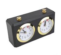 Axorafow Timer meccanico di scacchi per gioco di tornei, orologio analogico a doppia bandiera da competizione con carica di 36 ore ± 3 minuti precisione giornaliera in plastica e metallo, nero