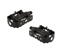 AXPEBI06 COPPIA PEDALI NERI 9/16" IN ACCIAIO PER MTB MOUNTAIN TREKKING CITY BIKE BICI BICICLETTA ANTISCIVOLO