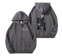 AXQAJL Felpa con Cappuccio in Cotone Jungkook-Golden, Merce di Supporto K-Pop for Uomo E Donna(Gray Fleece,L)