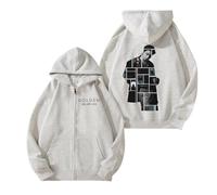 AXQAJL Felpa con Cappuccio in Cotone Jungkook-Golden, Merce di Supporto K-Pop for Uomo E Donna(WhiteGray Fleece,M)