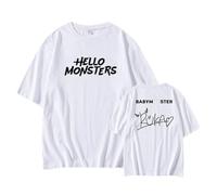 AXQAJL Maglietta Hello Monsters Camicia in Cotone con Grafica BABYMONS-7-ER(W-RUKA,M)