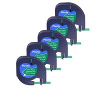 AXRMLVRD 3 5 10 confezioni di nastri per etichette Letra compatibili con nastro per etichette in carta plastificata Plus LT100H 12 mm x 4 m(5PK Green-Plastic)