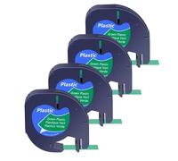 AXRMLVRD 3 nastri per etichette da 10 pezzi A91331 A16952 A91333 12 mm x 4 m compatibili con l'etichettatrice Plus LT100H QX50(4PK Green(Plastic))