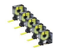 AXRMLVRD 5 nastri D1 45013 Etichette per stampante nero su bianco da 12 mm compatibili con l'etichettatrice LabelManager LM 160 420P 280(5PK Black on yellow)