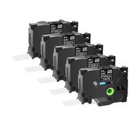 AXRMLVRD 5 pezzi nero su trasparente 18 24 36 mm nastro adesivo per stencil non adesivo per incisione compatibile con PT D600VP ST151 STe141 ST 161(5PK 24mm)