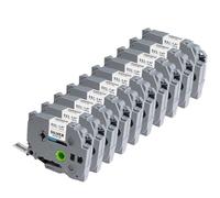 AXRMLVRD Etichetta laminata 10PK compatibile con l'etichettatrice 6mm 9mm 12mm TZe231 TZe431 TZe531 TZe631 TZe731(Black on Silver)