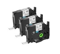 AXRMLVRD Etichette per tubi termoretraibili compatibili con Hs Hse-231 HSe-631 nero su bianco giallo compatibile con stampante per etichette 3 5 10 20 confezioni(3PK Black on White)