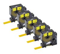 AXRMLVRD Nastri per etichette Nastri 5 10PK 9mm 12mm 19mm Compatibile con IND A18444 S0718600 Sostituzione per 1000 4200 6000(5PK Black on Yellow)
