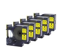 AXRMLVRD Nastro per etichette 10 pezzi 5 pezzi 45013 12 mm nero su bianco compatibile con LabelManager 160 280 adatto a D1 45013 45016 45017 45018 45019 45020(5PK-Black-on-Yellow)
