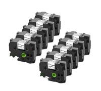 AXRMLVRD Nastro per etichette laminato da 10 pezzi compatibile con l'etichettatrice Nastro per stampante nero su bianco da 24 mm(White on Clear)