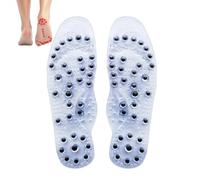 Axrrl Solette Magnetiche, 1 Paio Solette Scarpe, Solette Gel Magnetiche per Uomo E Donna, Solette di Riflessologia Agopressione Plantar Fasciitis Foot Unisex,Bianca,S