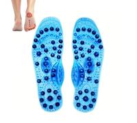 Axrrl Solette Magnetiche, 1 Paio Solette Scarpe, Solette Gel Magnetiche per Uomo E Donna, Solette di Riflessologia Agopressione Plantar Fasciitis Foot Unisex,Blu,S