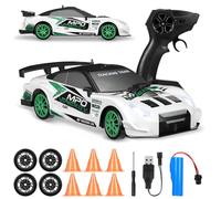 Axrye Auto RC Drift, 1:24 Auto telecomandata 15 km/h 4WD RC alta velocità con luce LED Due batterie, pneumatici da drift extra Mini auto drift Racing Sport Toy per adulti Ragazzi Ragazze Bambini