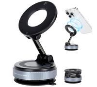 Axrye Magnetico Vuoto Telefono Supporto, Pieghevole Cellulare Auto per Mag-safe Regolabile a 360° con forte aspirazione Supporto Telefono Ventosa per palestra/specchio/doccia per iPhone e Android