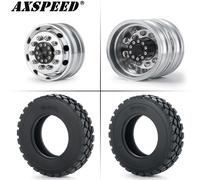 AXSPEED 4 pz anteriore posteriore cerchione mozzi pneumatici in gomma con inserti in schiuma per 1/14 Tamiya camion rimorchio trattore RC pneumatici per auto