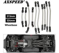 AXSPEED Collegamenti per telaio in acciaio inossidabile Collegamento di sospensione con estremità dell'asta Interasse 313/324 mm per parti 1/10 TRX4 Bronco Blazer