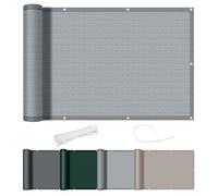 AXT SHADE Frangivisto Balcone Protezione 90x600cm HDPE Cache Vue Balcon Protection UV Opaque Résistant aux Contre Vent avec Trous et Serre Câbles pour Exterieur Terrasse-Grigio Chiaro