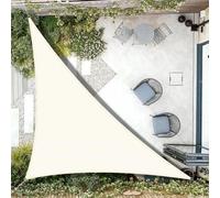 AXT SHADE Vela Ombreggiante Impermeabile Triangolo Rettangolo 3x3x4,25m Tenda a Vela Parasole e Protezione Raggi UV per Esterno Terrazza Giardino-Crema