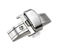 AXTGBHL Accessori for cinturino con chiusura deployante in acciaio inossidabile 316L donna uomo Fibbia for cinturino in argento lucido 18mm 20mm 22mm 24mm(18mm)