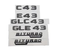 AXTGBHL Adesivo for Bagagliaio 3D C43 E43 GLE43 GLC43 BITURBO 4MATIC Logo Emblema Adatto for Mercedes AMG W205 W204 W213 W212 X253 W167 Accessori(Glossy Black,GLE43)