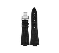 AXTGBHL Cinturino in pelle da 12 mm in acciaio inossidabile adatto for Tissot adatto for cinturino serie PRX adatto for Super Player T137.407 cinturino con estremità convessa braccialetto da uomo(Blac