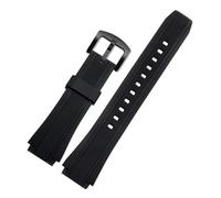 AXTGBHL Cinturino in Resina da Uomo Nero Adatto for CASIO Edifice 5119 EF-552 EF-552D 25 * 20mm Bocca Convessa Cinturino in Gomma Impermeabile Cinturino in Silicone(Black-Black Buckle)