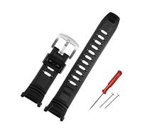 AXTGBHL Cinturino in resina siliconica adatto for Casio adatto for PROTREK 3206 3135 PRW-1500 PRG-130Y PRW-1500Y cinturino 26 * 18mm cinturino in gomma for uomo(Black-steel)