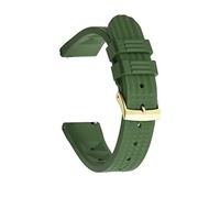 AXTGBHL PREMIUM FLUORO GOMMA CINTURA A GURDA Cinturino da 20 mm 22mm Cassetti cinturini adatti for SEIKO Immersioni Impermeabile Braccialetto Accessori da polso Sostituzione del polso(Green Gold,20mm)