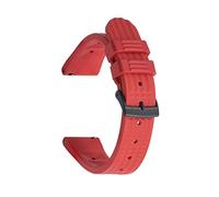 AXTGBHL PREMIUM FLUORO GOMMA CINTURA A GURDA Cinturino da 20 mm 22mm Cassetti cinturini adatti for SEIKO Immersioni Impermeabile Braccialetto Accessori da polso Sostituzione del polso(Red Black,20mm)