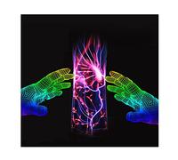 AXTMR Sfera al Plasma cilindrica con fulmini a Comando vocale, Sfera della Lampada Magica con elettroni, può Essere utilizzata Come Regalo e Decorazione d'interni,Red Voice,10 * 40cm