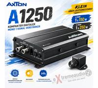 Axton A1250 1-Kanal Mono Digitale Fase Finale Piccolo Prestazioni Bass Subwoofer