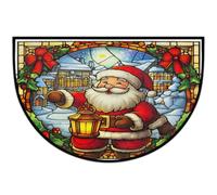 Axurera Tappeto semicircolare, in vetro colorato, lavabile, semicircolare, per interni, ingresso, bagno, camera da letto, decorazione per vacanze, antiscivolo, 91 x 61 cm