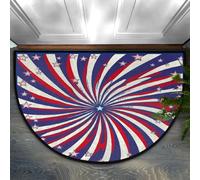 Axurera Tappeto semicircolare, tappetino per porta d'ingresso, lavabile, semicircolare, per interni, ingresso, bagno, camera da letto, antiscivolo, 91 x 61 cm