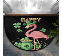 Axurera Tappeto semicircolare, tappetino per porta d'ingresso, lavabile, semicircolare, per interni, ingresso, bagno, camera da letto, zerbino, 91 x 61 cm