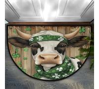 Axurera Tappeto semicircolare, tappetino per porta d'ingresso, per interni, bagno, camera da letto, antiscivolo, 91 x 61 cm